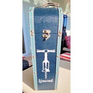 Elements Decorative Wooden Wine Bottle Box Holder Gift Carrying Case